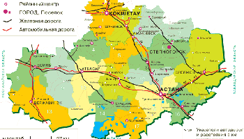 Карта карагандинской области подробная